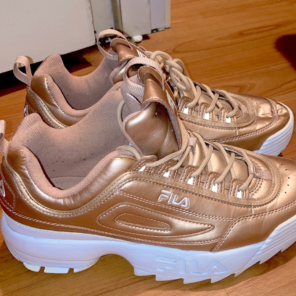 Women’s Fila Metallic Rose Gold Sneakers